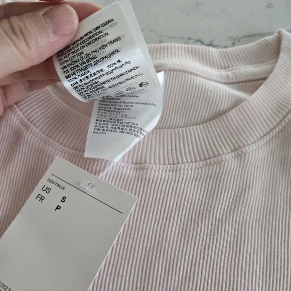 H&M Light Pink Strawberry 100% Cotton Pajama Set S - Picture 7 of 8